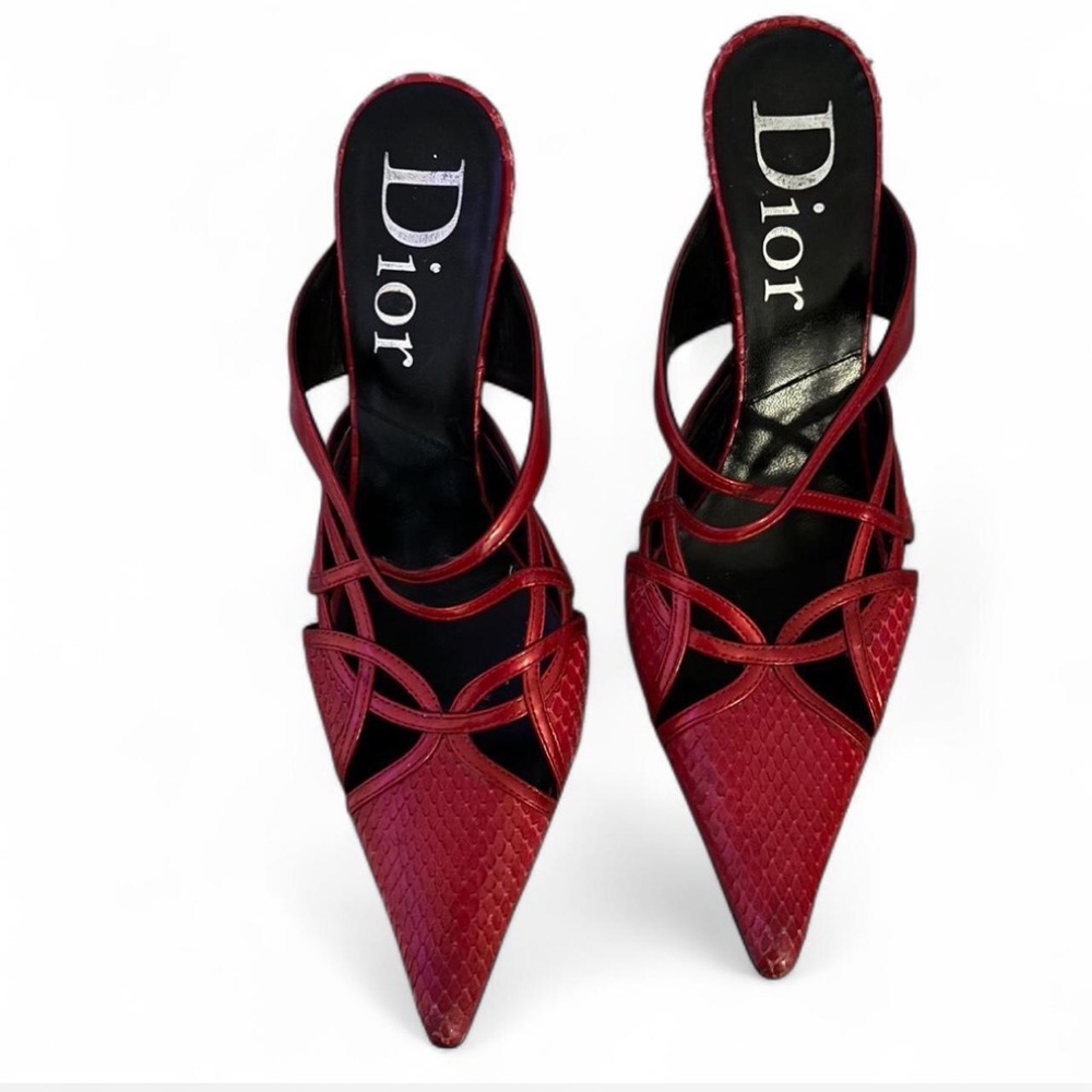 Dior Women's Burgundy Strappy Heels